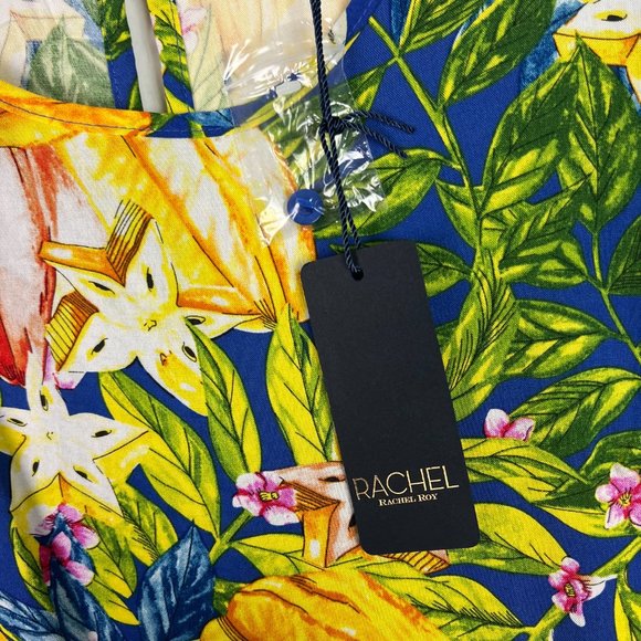 NWT RACHEL Rachel Roy Floral Tropical Cap Sleeve Hi-Lo Top Size XS NEW - Picture 6 of 11